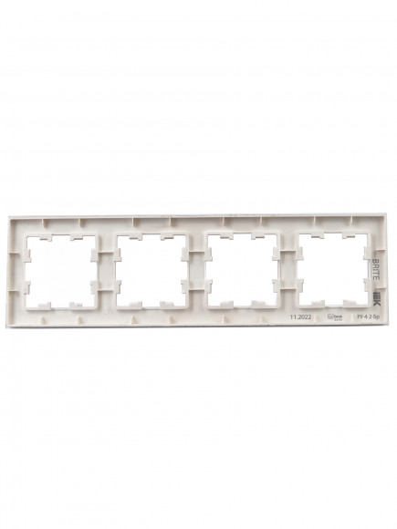 IEK BRITE Рамка 4-местная РУ-4-2-Бр стекло розовый матовый , BR-M42-G-31-K14