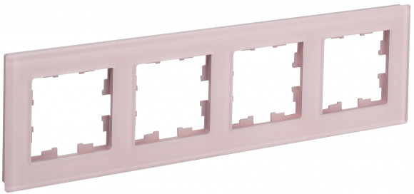 IEK BRITE Рамка 4-местная РУ-4-2-Бр стекло розовый матовый IEK, BR-M42-G-31-K14