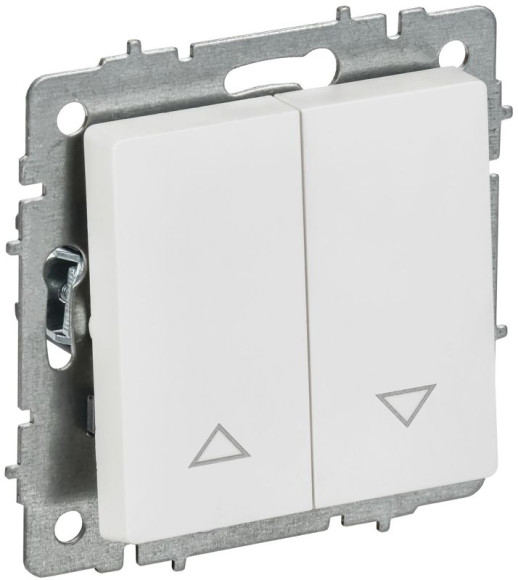 IEK BRITE Выключатель жалюзи 10А ВС10-1-5-БрАБ арктический белый IEK, BR-V15-0-10-K91