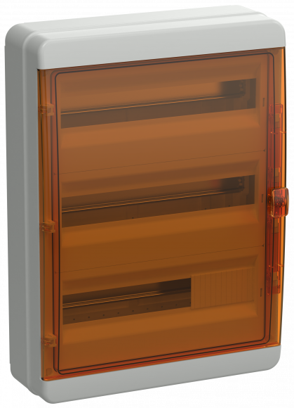 IEK TEKFOR Корпус пластиковый КМПн-54 IP65 оранжевая прозрачная дверь IEK, TF5-KP72-N-54-65-K03-K09