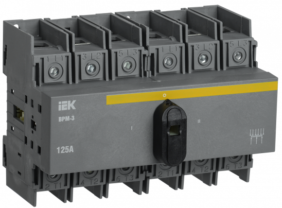 IEK Выключатель-разъединитель модульный ВРМ-3 3P 125А IEK, MVR30-3-125