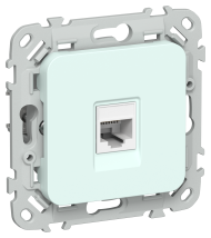 FLITE Розетка компьютерная RJ45 категория 6 UTP РК6-1-0-ФлХЛ холодный лед IEK, FI-K12-2-K94