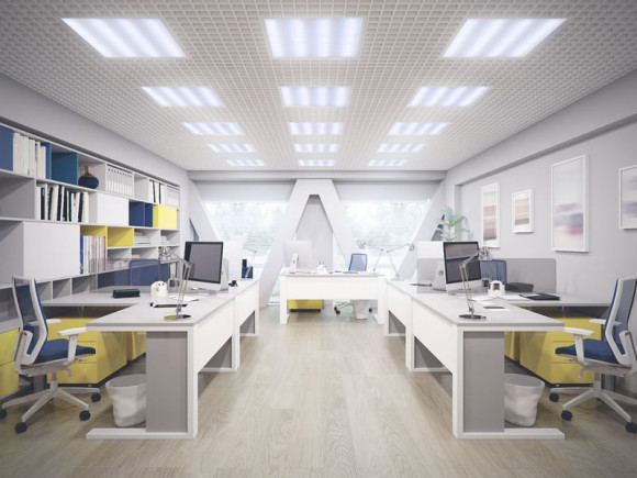 IEK LIGHTING PRO Светильник светодиодный ДВО 2001 40Вт 6500К IP40 588х588мм Грильято опал IEK, LTP-DVO1-2001-40-65-K01