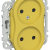FLITE Розетка 2-местная без заземления с защитными шторками безвинтовое крепление 10А РСш02-1-ФлЖК желтый карри IEK, FI-R23-10-1-K44