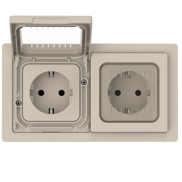 IEK FLITE Рамка 2-местная IP55 Рпро-2-55-ФлЛ льняной IEK, FI-M20-32-55-K88