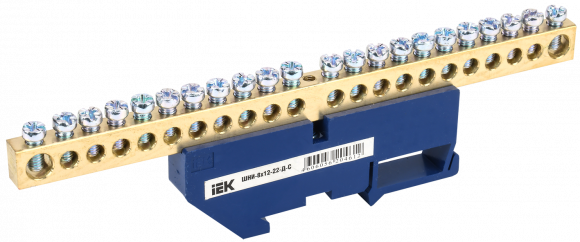 IEK Шина N "ноль" на DIN-изол ШНИ-8х12-22-Д-С IEK, YNN10-812-22D-K07