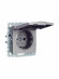 IEK BRITE Розетка 1-местная с заземлением с защитными шторками и крышкой 16А IP44 РСбш10-3-44-БрС сталь , BR-R16-16-44-K46