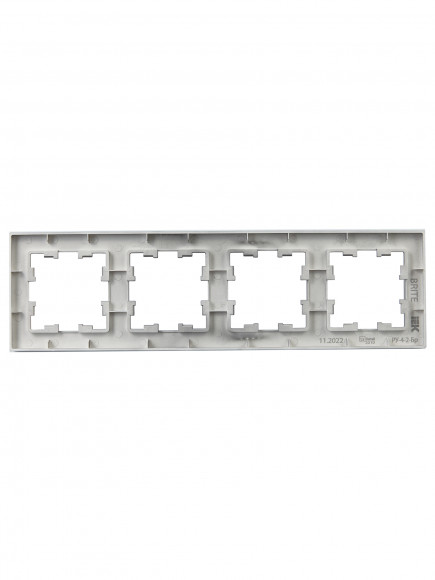 IEK BRITE Рамка 4-местная РУ-4-2-Бр стекло маренго матовый , BR-M42-G-31-K35