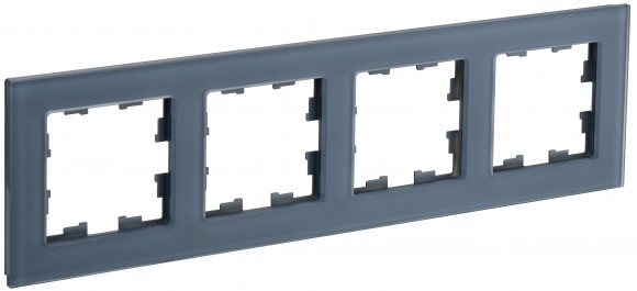 IEK BRITE Рамка 4-местная РУ-4-2-Бр стекло маренго матовый IEK, BR-M42-G-31-K35