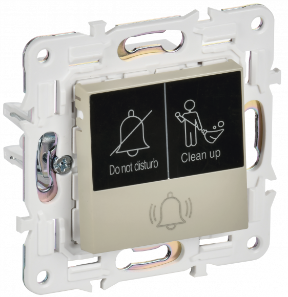 IEK SKANDY Кнопка звонка с индикацией для отелей 10А SK-V17B бежевый , SK-V14-2-10-K10
