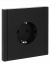 IEK FORTE&PIANO Розетка 1-местная с заземлением с защитными шторками безвинтовое крепление 16А FP113 черный , FP-R14-16-1-K02