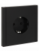 IEK FORTE&PIANO Розетка 1-местная с заземлением с защитными шторками безвинтовое крепление 16А FP113 черный , FP-R14-16-1-K02