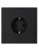 IEK FORTE&PIANO Розетка 1-местная с заземлением с защитными шторками безвинтовое крепление 16А FP113 черный , FP-R14-16-1-K02