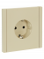IEK FORTE&PIANO Розетка 1-местная с заземлением с защитными шторками безвинтовое крепление 16А FP413 ваниль , FP-R14-16-1-K10