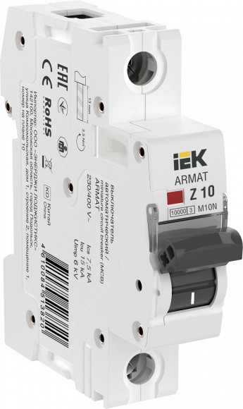 IEK ARMAT Автоматический выключатель M10N 1P Z 10А IEK, AR-M10N-1-Z010