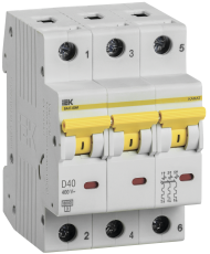 KARAT Автоматический выключатель ВА47-60M 3P D 40А 6кА IEK, MVA31-3-040-D