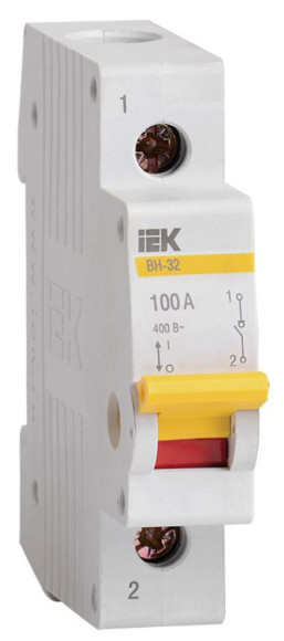 IEK KARAT Выключатель нагрузки (мини-рубильник) ВН-32 1P 100А IEK, MNV10-1-100