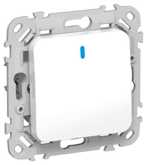 IEK FLITE Выключатель 1-клавишный кнопочный проходной с индикацией 10А ВС61-2-1-ФлБ белый IEK, FI-V18-1-10-1-K01