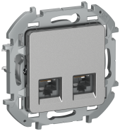 IEKINSPIRIA Розетка компьютерная двойная RJ45 категория 6 UTP 6738421 алюминий IEK