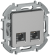 IEK IEKINSPIRIA Розетка компьютерная двойная RJ45 категория 6 UTP 6738421 алюминий IEK