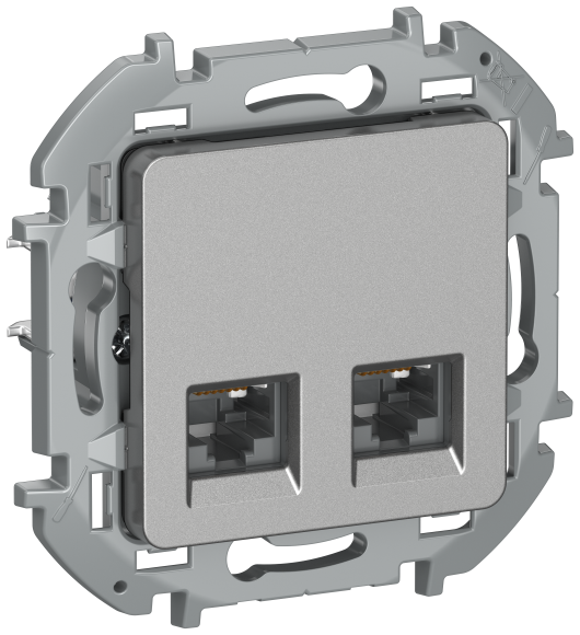 IEK IEKINSPIRIA Розетка компьютерная двойная RJ45 категория 6 UTP 6738421 алюминий IEK