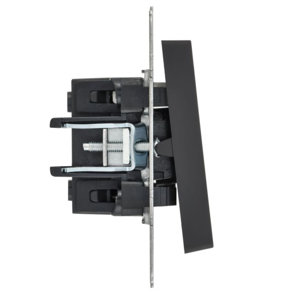 IEK BRITE Выключатель 1-клавишный с индикацией 10А ВС10-1-1-БрГ графит IEK, BR-V10-1-10-K53