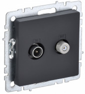 BRITE Розетка двойная TV+SAT РТВ/РСп12-БрГ графит , BR-AF20-O-K53