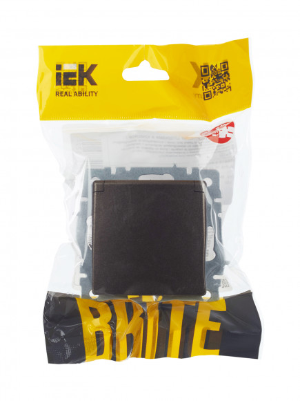 IEK BRITE Розетка 1-местная с заземлением с защитными шторками и крышкой 16А IP44 РСбш10-3-44-БрТБ темная бронза , BR-R16-16-44-K45