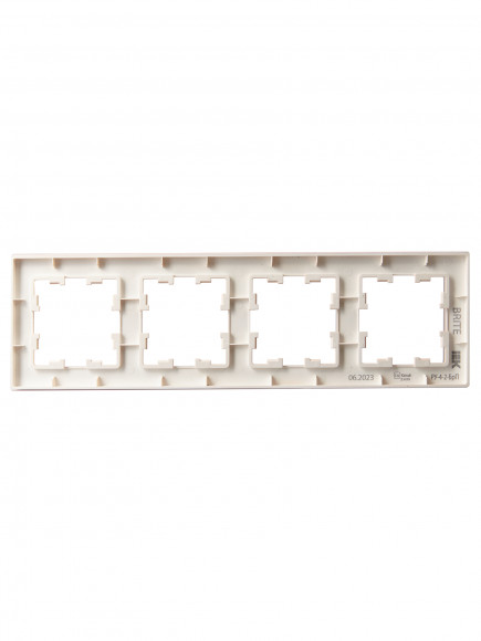 IEK BRITE Рамка 4-местная РУ-4-2-БрП стекло персиковый матовый , BR-M42-G-31-K96