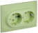 IEK SKANDY Розетка 2-местная с заземлением без защитных шторок 16А в сборе SK-R08G мятный , SK-R21-16-K06-F