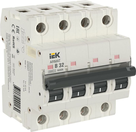 IEK ARMAT Автоматический выключатель M06N 4P B 32А IEK, AR-M06N-4-B032