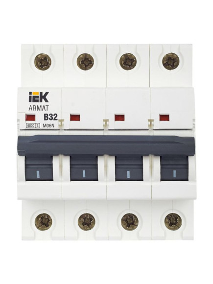 IEK ARMAT Автоматический выключатель M06N 4P B 32А IEK, AR-M06N-4-B032