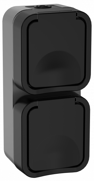 IEK TORS Розетка 2-местная вертикальная 16А IP55 TS132 графит IEK, TS-R26-16-55-V-K53