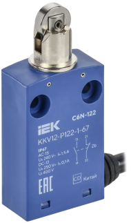 Выключатель концевой C6N-122 толкатель с нажимным роликом IP67 IEK, KKV12-P122-1-67