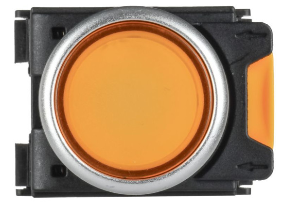 IEK Кнопка с подсветкой и фиксацией d=22мм 1NO+1NC жёлтая MASTER IEK, MI-BT60-11TD-3-11-K05
