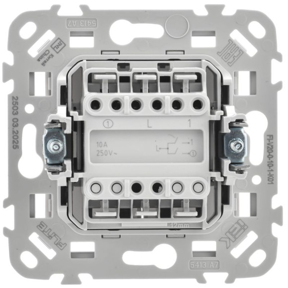IEK FLITE Выключатель 2-клавишный 10А ВС12-1-0-ФлБ белый IEK, FI-V20-0-10-1-K01