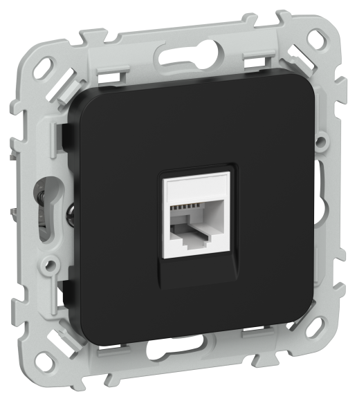 IEK FLITE Розетка телефонная RJ11 категория 3 РТ3-1-ФлЧ черный IEK, FI-T10-K02