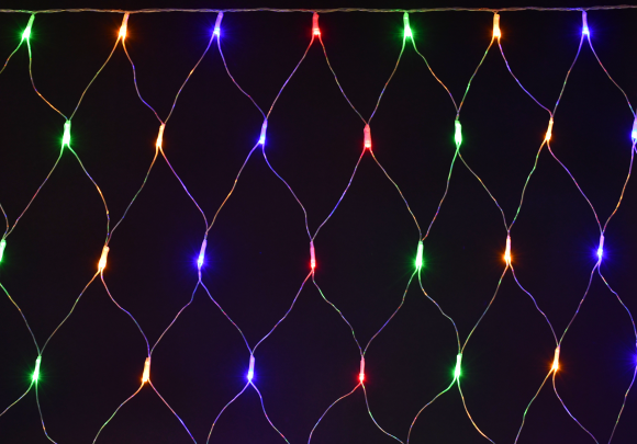 IEK LIGHTING Гирлянда сеть 1,5х1,5м 160 светодиодов RGB IP20 прозрачный шнур 3м 230В контроллер 8 сцен IEK, LGDB410-3-160-L1-T-S-44