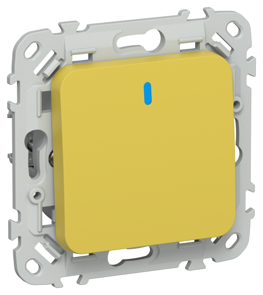 IEK FLITE Выключатель 1-клавишный проходной с индикацией 10А ВС61-1-1-ФлЖК желтый карри IEK, FI-V12-1-10-1-K44