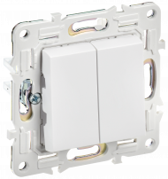 SKANDY Выключатель 2-клавишный перекрестный 10А SK-V06W арктический белый , SK-V23-0-10-K01