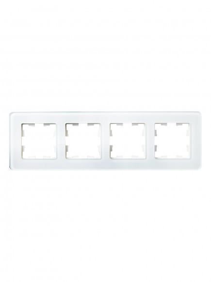 IEK BRITE Рамка 4-местная РУ-4-2-Бр стекло белый RE , BR-M42-G-41-K01