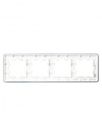 IEK BRITE Рамка 4-местная РУ-4-2-Бр стекло белый RE , BR-M42-G-41-K01
