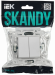 IEK SKANDY Выключатель 2-клавишный 10А SK-V04W арктический белый , SK-V20-0-10-K01