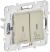 IEK SKANDY Выключатель 2-клавишный с индикацией для отелей 10А SK-V16B бежевый , SK-V20-2-10-K10