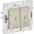 SKANDY Выключатель 2-клавишный с индикацией для отелей 10А SK-V16B бежевый , SK-V20-2-10-K10