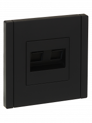 FORTE&PIANO Розетка компьютерная двойная RJ45 кат.6 FP134 черный , FP-K20-2-K02