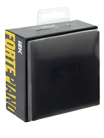 IEK FORTE&PIANO Розетка компьютерная двойная RJ45 кат.6 FP134 черный , FP-K20-2-K02