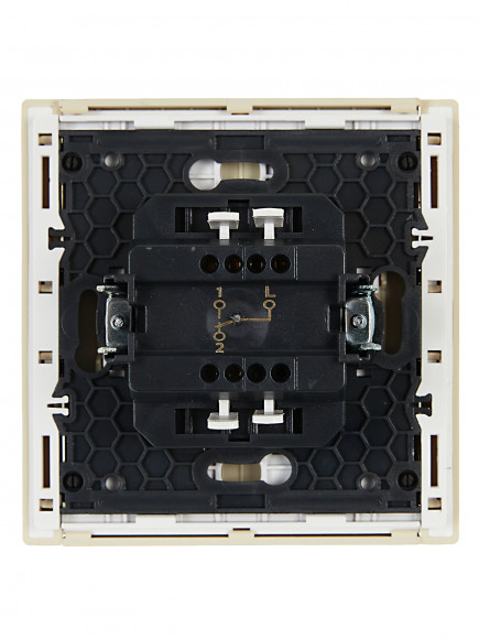 IEK FORTE&PIANO Выключатель 1-клавишный проходной 10А FP403 ваниль , FP-V12-0-10-1-K10