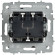 IEK BRITE Выключатель 2-клавишный 10А безвинтовое крепление ВС11-2-0-БрЧ черный IEK, BR-V20-0-10-1-K02