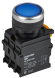 IEK Кнопка с подсветкой и фиксацией d=22мм 1NO+1NC синяя MASTER IEK, MI-BT60-11TD-3-11-K07
